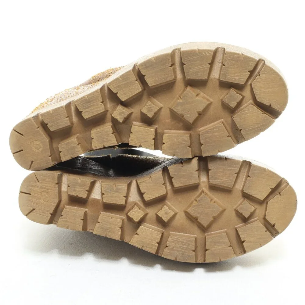Women's Brown Wedge Peep-Toe Ankle Boot